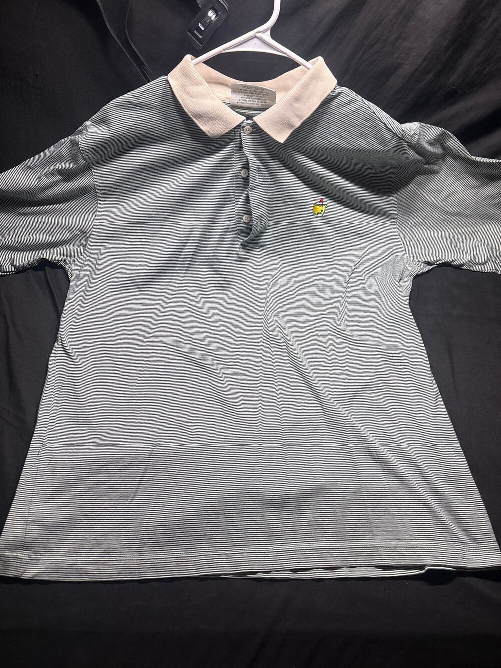 Vintage Augusta National Golf Shop Masters Polo Shirt L 60s Mercerized Striped